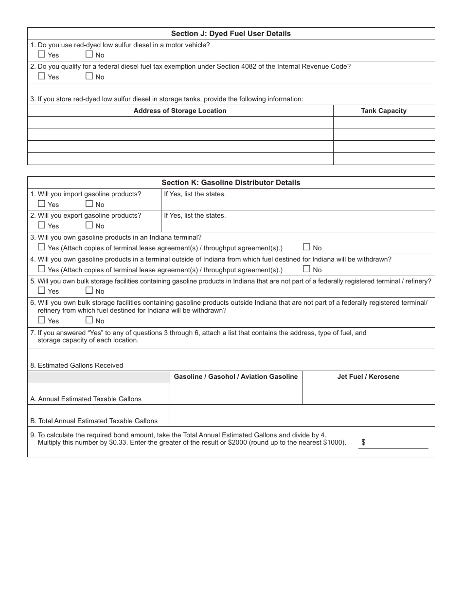 Form FT-1 (State Form 46297) Fuel Tax License Registration Application - Indiana, Page 5