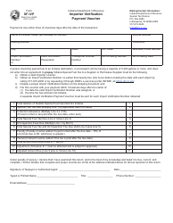 Form SF-IVP (State Form 46635) Importer Verification Payment Voucher - Indiana