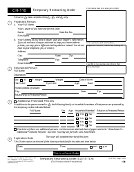 Form CH-110 Temporary Restraining Order - California