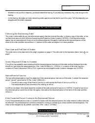 Form CH-110 Temporary Restraining Order - California, Page 5