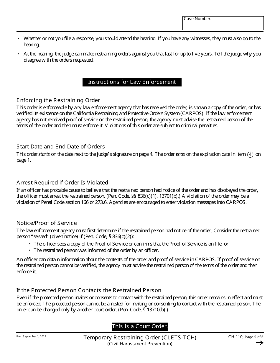 Form CH-110 - Fill Out, Sign Online and Download Fillable PDF ...