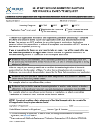 Document preview: Form 37M-471 Military Spouse/Domestic Partner Fee Waiver & Expedite Request - California