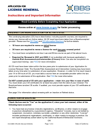 Document preview: Form DCA BBS37M-406 Application for License Renewal - California