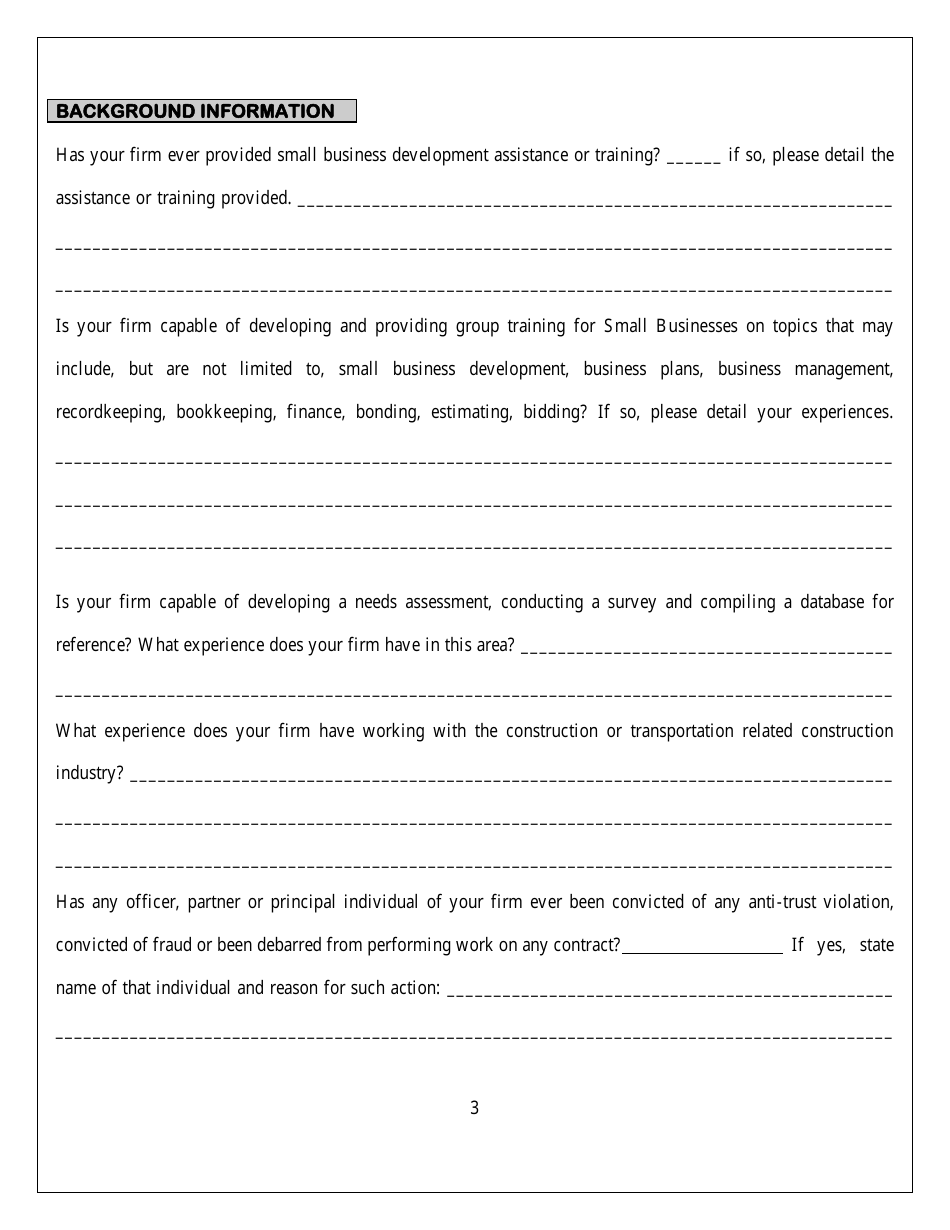 Prequalification Application for on the Job Training (Ojt) Supportive Services - New Hampshire, Page 3