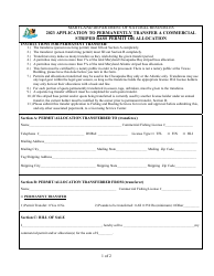 Document preview: Application to Permanently Transfer a Commercial Striped Bass Permit or Allocation - Maryland, 2023