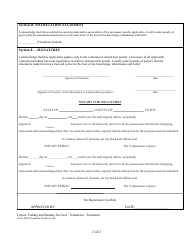 Application to Permanently Transfer a Commercial Striped Bass Permit or Allocation - Maryland, Page 2