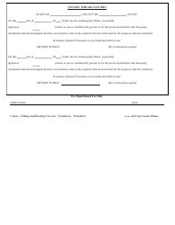 Commercial Striped Bass Tag Transfer Affidavit - Maryland, Page 2