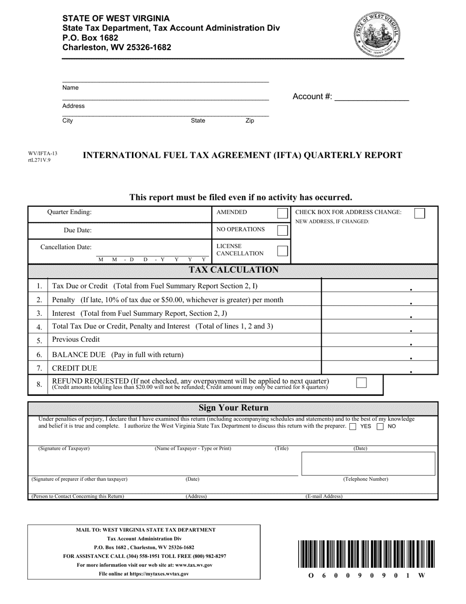 Form WV/IFTA13 Download Printable PDF or Fill Online International