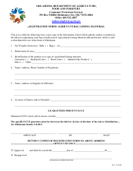 Document preview: Registration Form: Agricultural Liming Material - Oklahoma