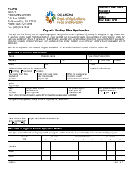Document preview: Form FS-5116 Organic Poultry Plan Application - Oklahoma