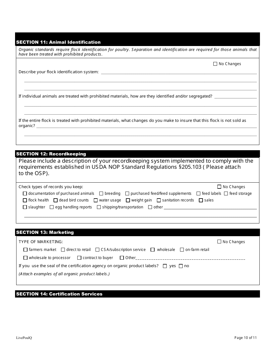 Form FS-5116 Organic Poultry Plan Application - Oklahoma, Page 10