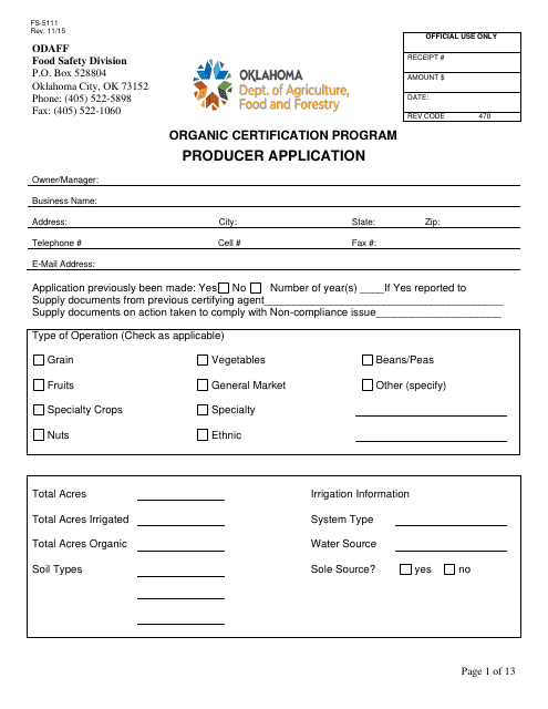 Form FS-5111  Printable Pdf