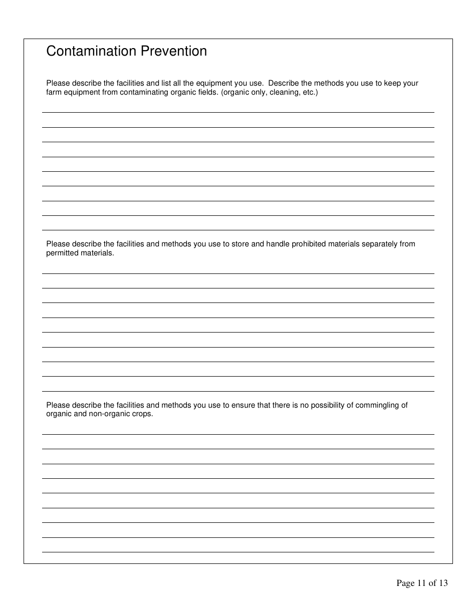 Form FS-5111 Producer Application - Organic Certification Program - Oklahoma, Page 11