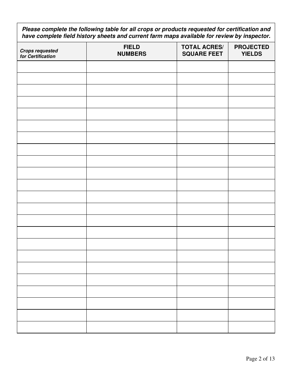 Form FS-5111 Producer Application - Organic Certification Program - Oklahoma, Page 2