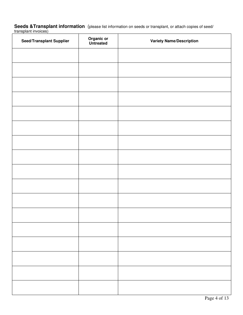 Form FS-5111 Producer Application - Organic Certification Program - Oklahoma, Page 4