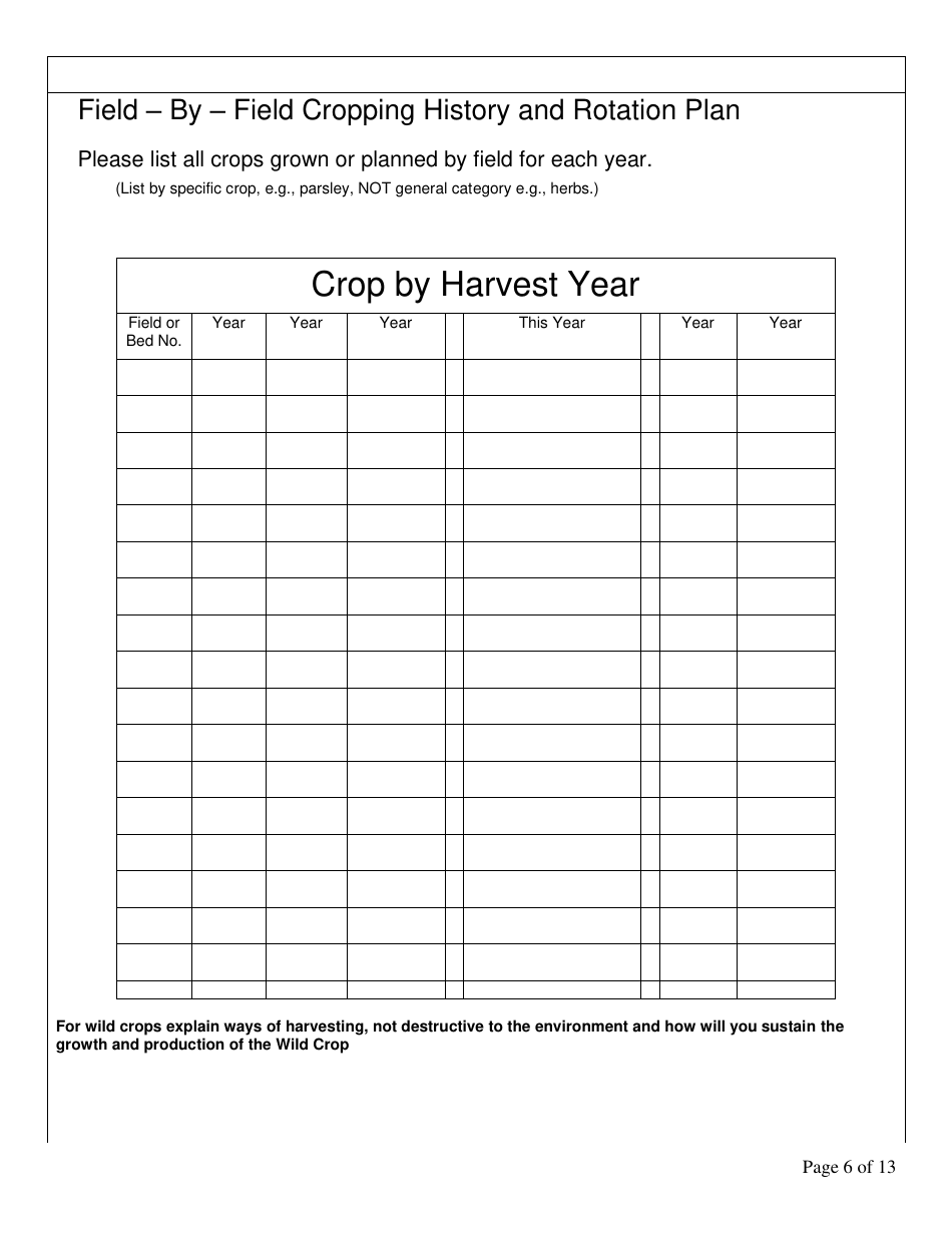 Form FS-5111 Producer Application - Organic Certification Program - Oklahoma, Page 6
