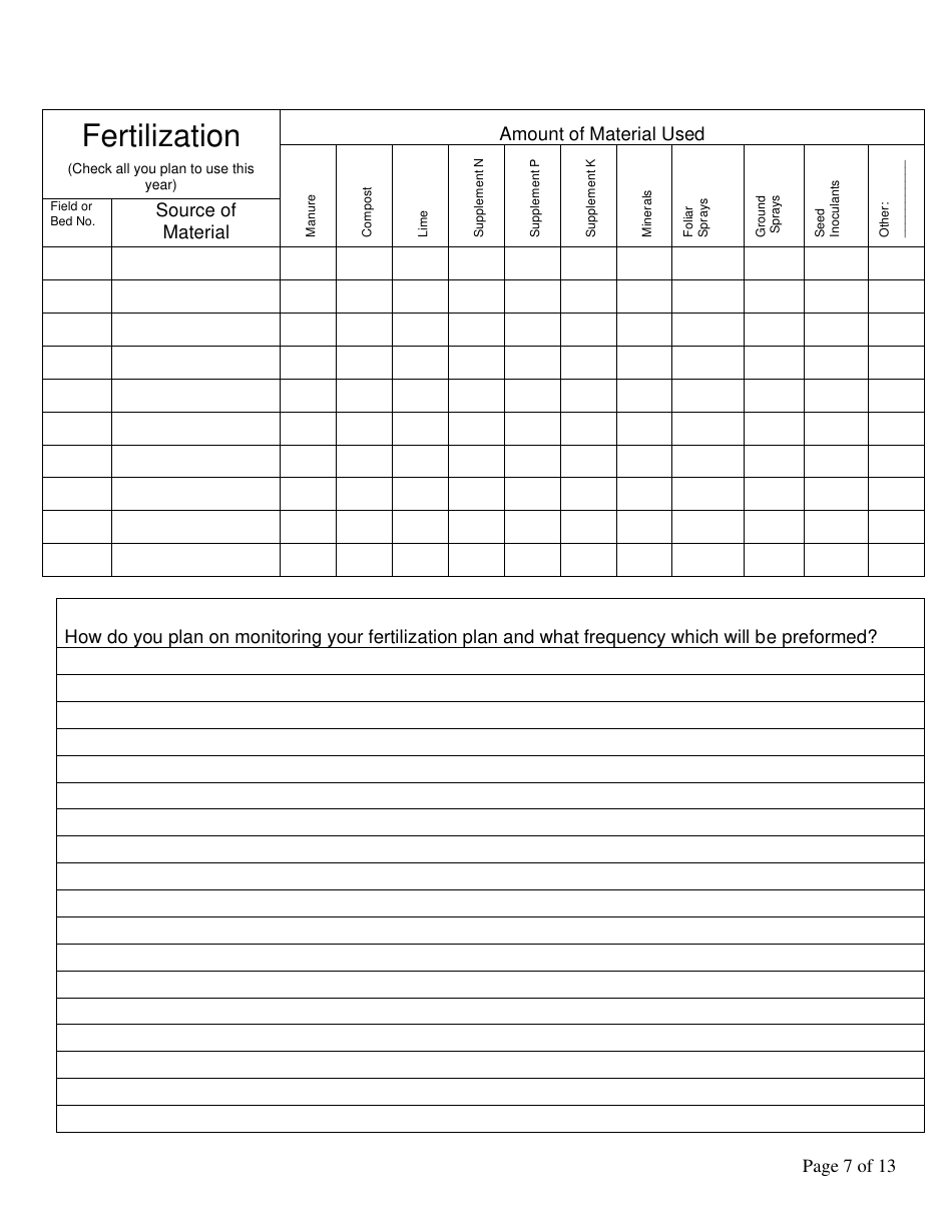 Form FS-5111 Producer Application - Organic Certification Program - Oklahoma, Page 7