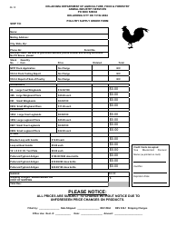 Poultry Supply Order Form - Oklahoma, Page 2