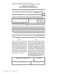 Form 13 Parking Infraction Notice - Ontario, Canada (English/French)