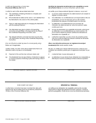 Form 16 Certificate Requesting Conviction - Ontario, Canada (English/French), Page 2