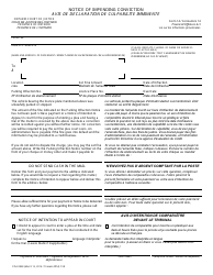Document preview: Form 14 Notice of Impending Conviction - Ontario, Canada (English/French)