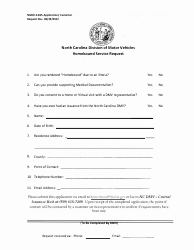 Document preview: Form NGSDLS-005 Homebound Service Request - North Carolina