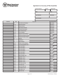 Document preview: Form BC981M Agreement on Accuracy of Plan Quantities - Illinois