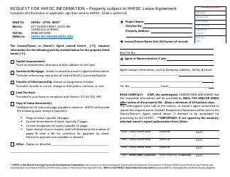 Document preview: Request for Hhfdc Information - Property Subject to Hhfdc Lease Agreement - Hawaii