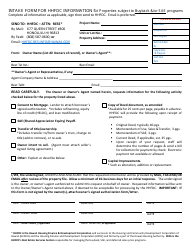Document preview: Intake Form for Hhfdc Information for Properties Subject to Buyback &/Or Sae Programs - Hawaii