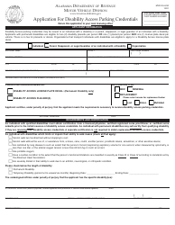 Document preview: Form MVR32-6-230 Application for Disability Access Parking Credentials - Alabama