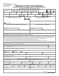 Document preview: Form DR2395 Application for Title and/or Registration - Colorado