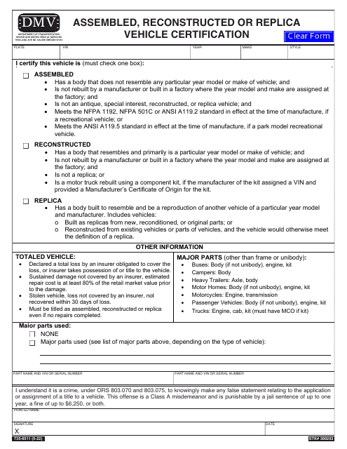 Form 735-6511  Printable Pdf