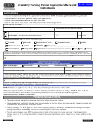 Form 735-265 &quot;Disability Parking Permit Application/Renewal: Individuals&quot; - Oregon