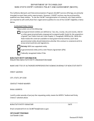 Non-state Entity Service Policy and Agreement (Nespa) - California