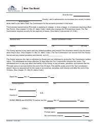 Document preview: Form EFO00109 Beer Tax Bond - Idaho