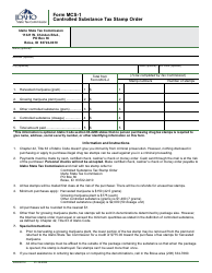 Document preview: Form MCS-1 (EFO00112) Controlled Substance Tax Stamp Order - Idaho