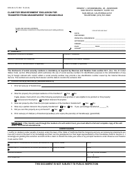 Form BOE-58-G Claim for Reassessment Exclusion for Transfer From Grandparent to Grandchild - County of San Diego, California