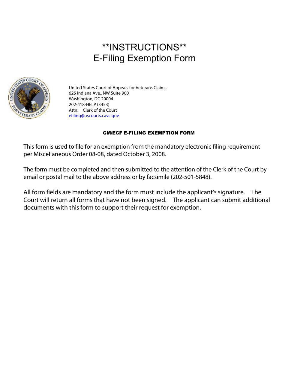 Form E 2 Download Fillable PDF or Fill Online Cm/Ecf E Filing Exemption Form E 2 Download Fillable PDF or Fill Online Cm/Ecf E Filing Exemption