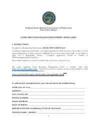 Luera Mountains Backpacking Permit Application - New Mexico