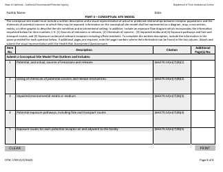 DTSC Form 1700 Hazardous Waste Facility Permit Health Risk Assessment Questionnaire - California, Page 8