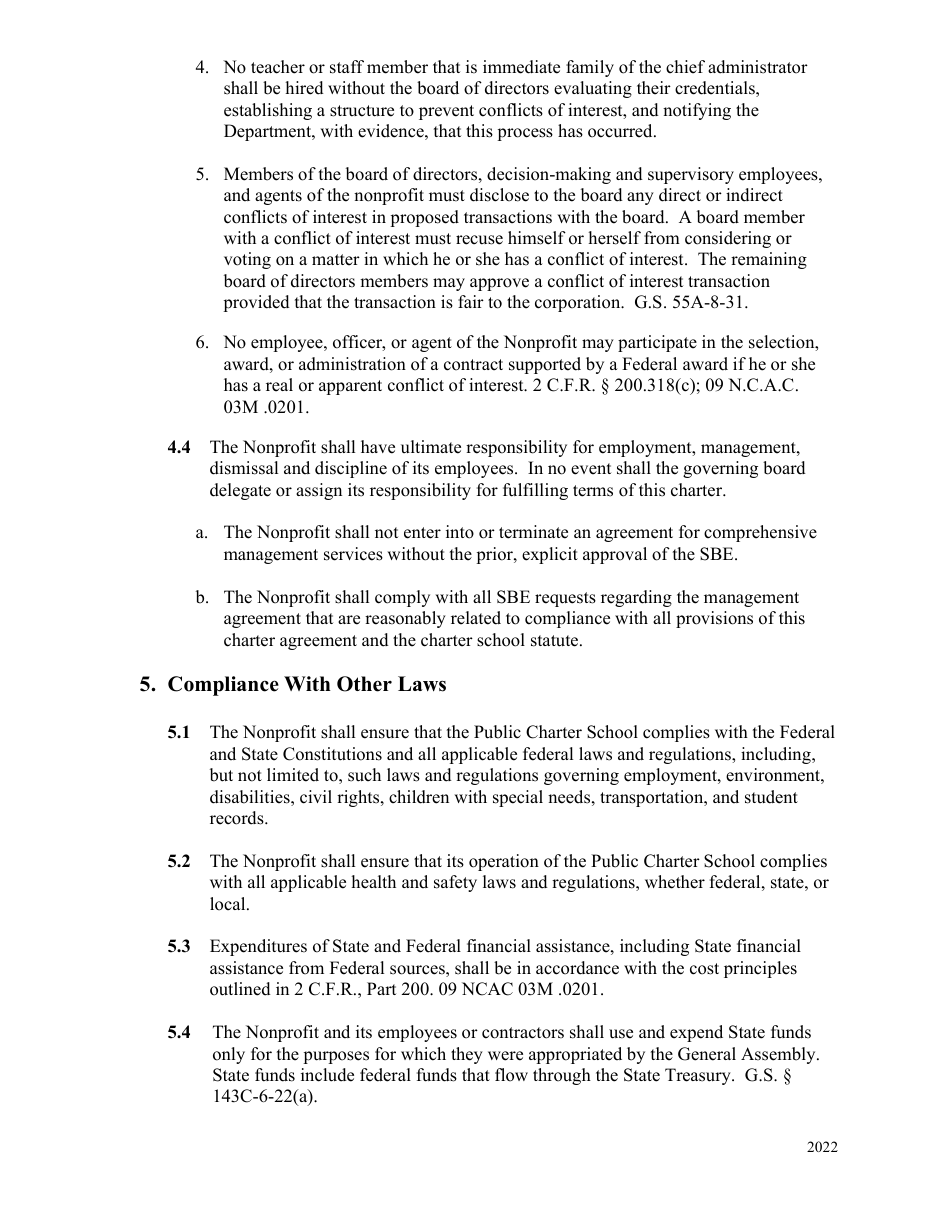 Charter Agreement - North Carolina, Page 3