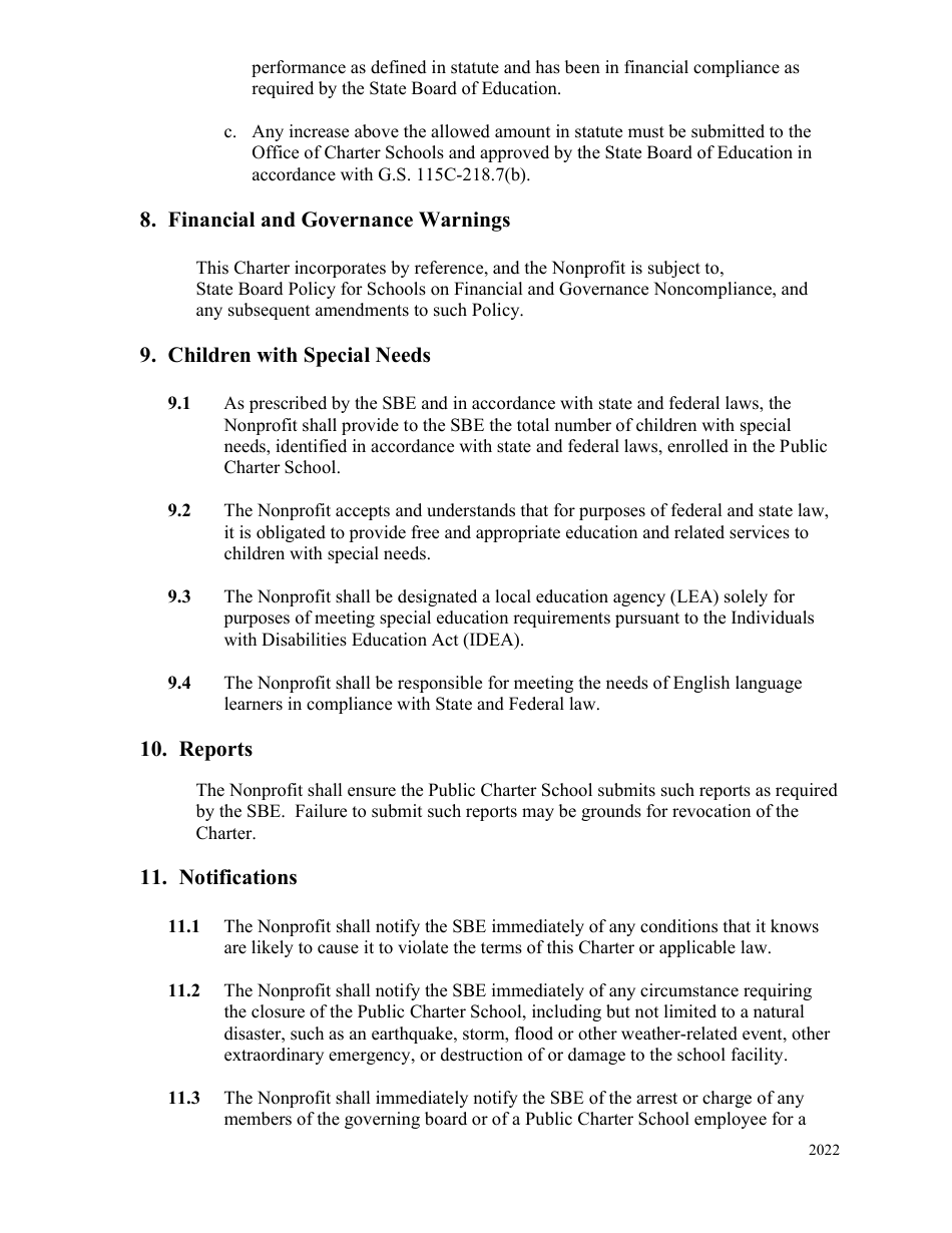 Charter Agreement - North Carolina, Page 5