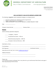 Form SPS-13-08 Add a Category to an Active Company License Form - Georgia (United States)