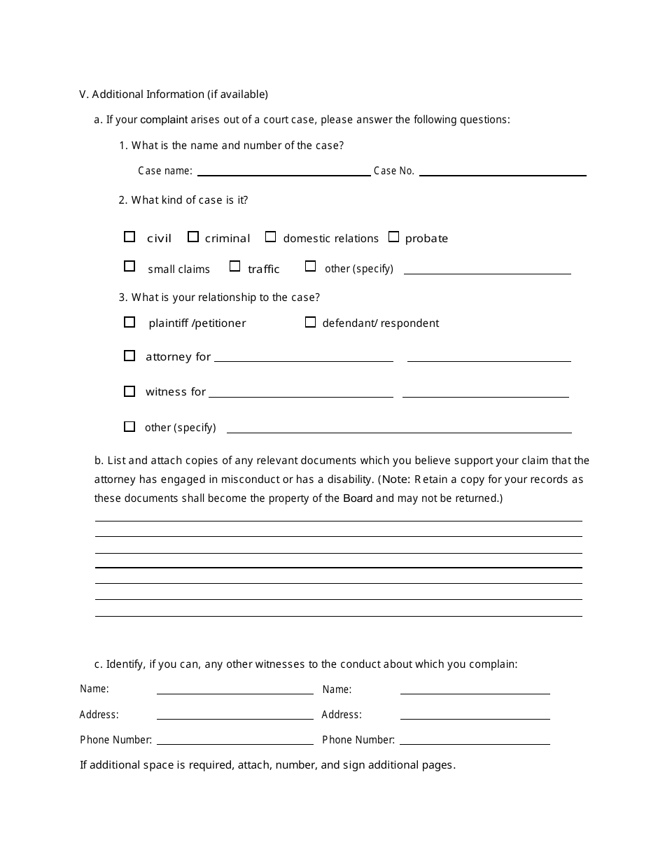 Office of Disciplinary Counsel Complaint Form - Virgin Islands, Page 3