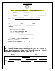 Document preview: Water Service Application - City of Mission, Texas