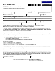 Document preview: Form OR-706-DISC (150-104-005) Request for Discharge From Personal Liability - Oregon
