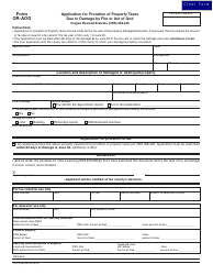 Form OR-AOG (150-310-083) Application for Proration of Property Taxes Due to Damage by Fire or Act of God - Oregon