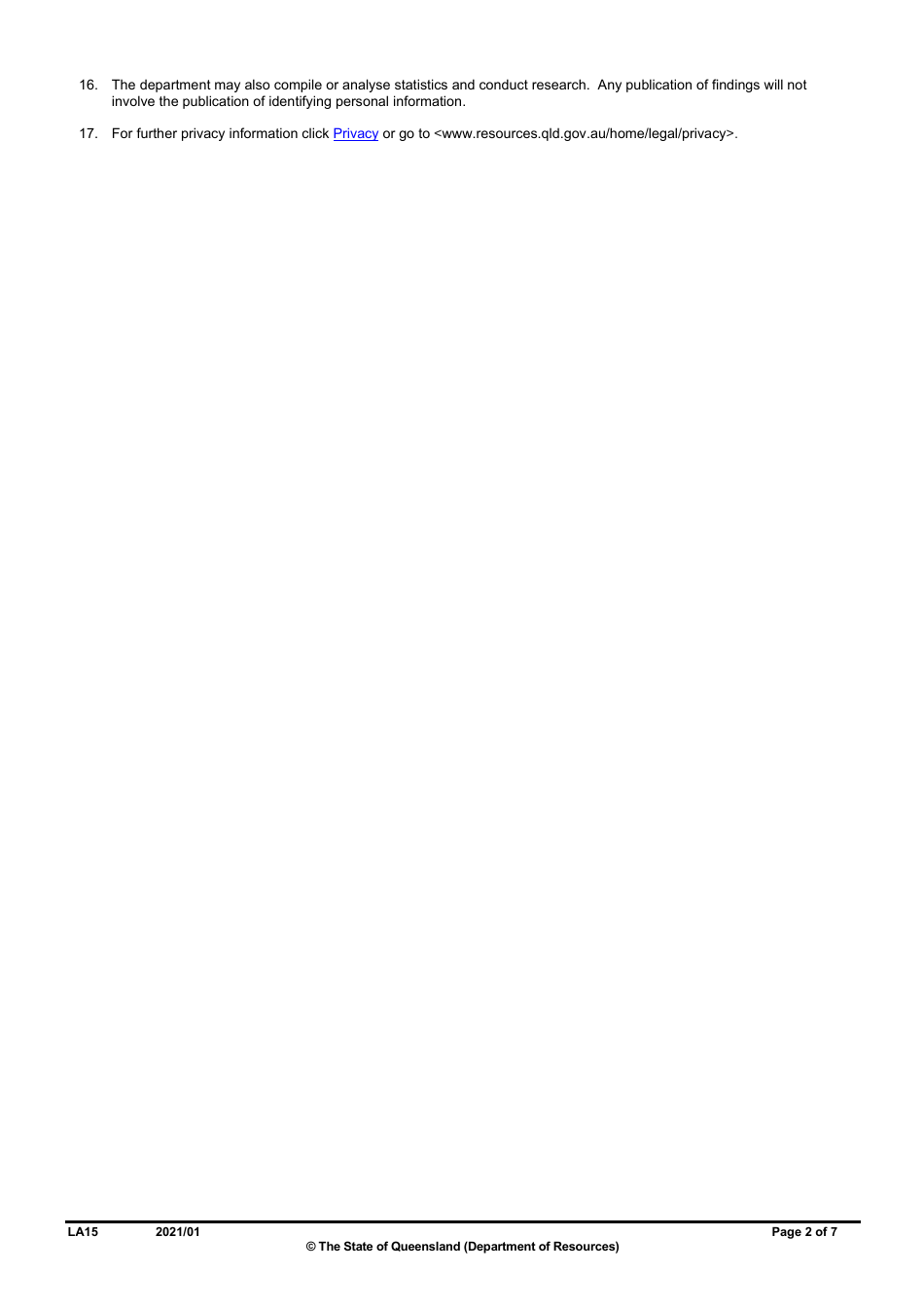 Form LA15 Part B Reduction of Rent or Instalment Application (Residential Leases Only) - Queensland, Australia, Page 2