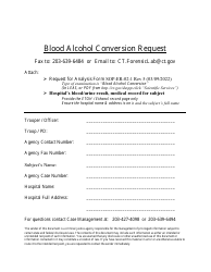 Document preview: Blood Alcohol Conversion Request - Connecticut