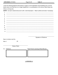Form UCS-6346/A Application to Return Firearms, Rifles or Shotguns to Respondent - New York, Page 2